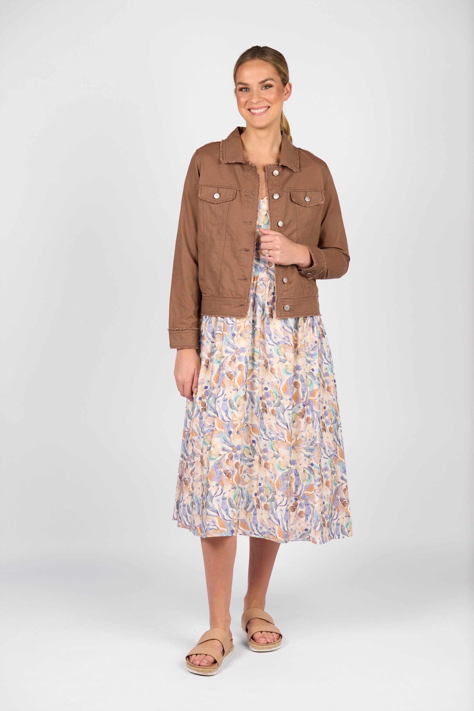 2026A Linen Jacket - Pecan - Vassalli