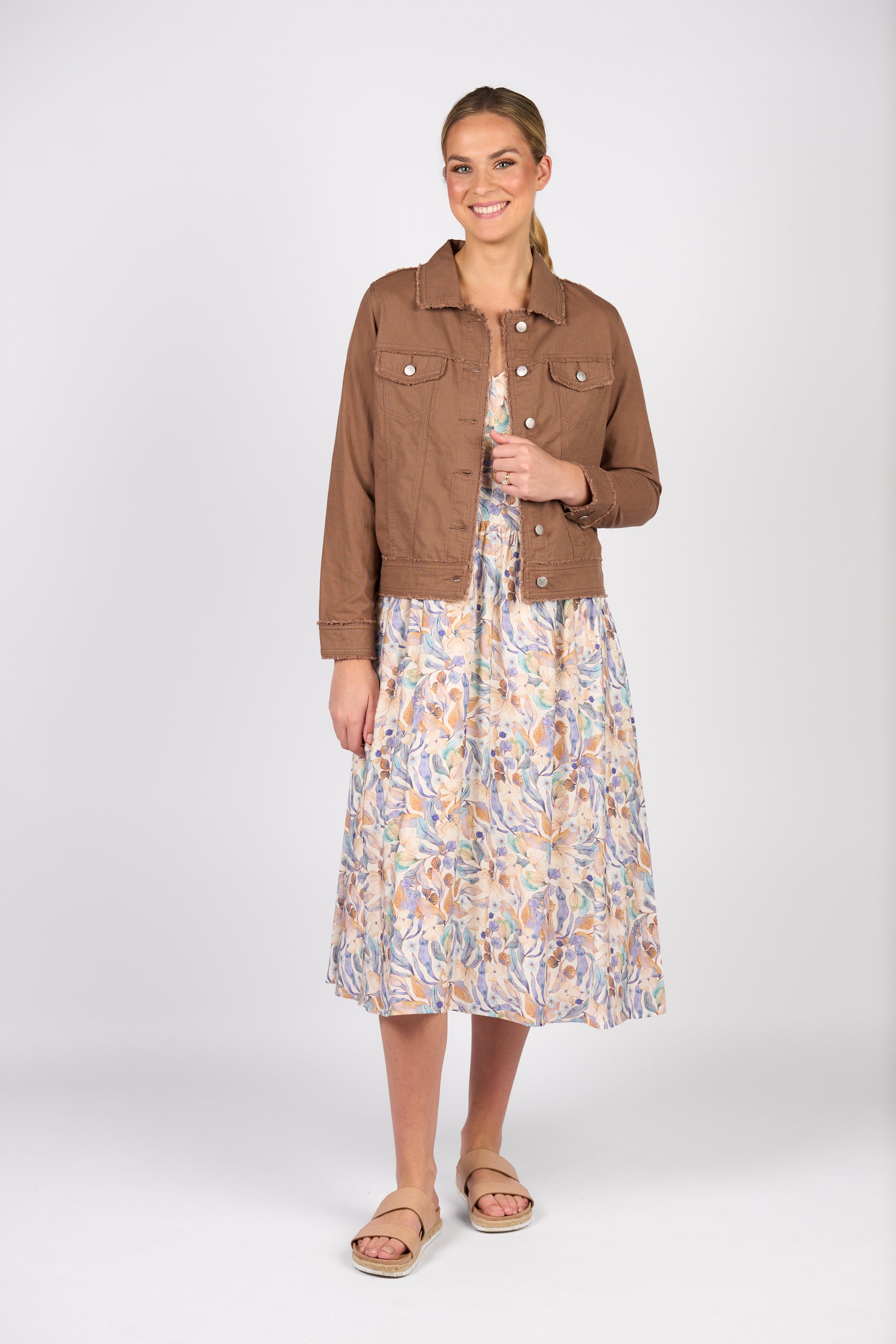 2026A Linen Jacket - Pecan - Vassalli