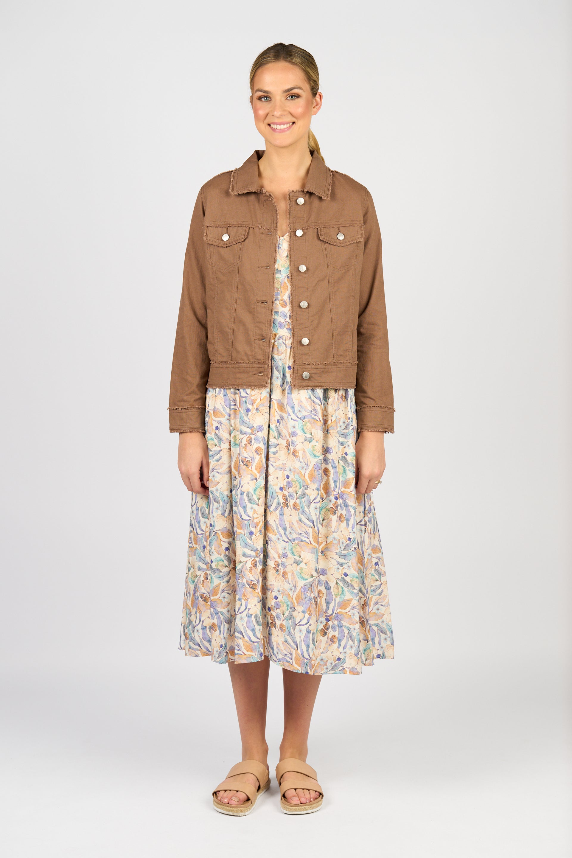 2026A Linen Jacket - Pecan - Vassalli