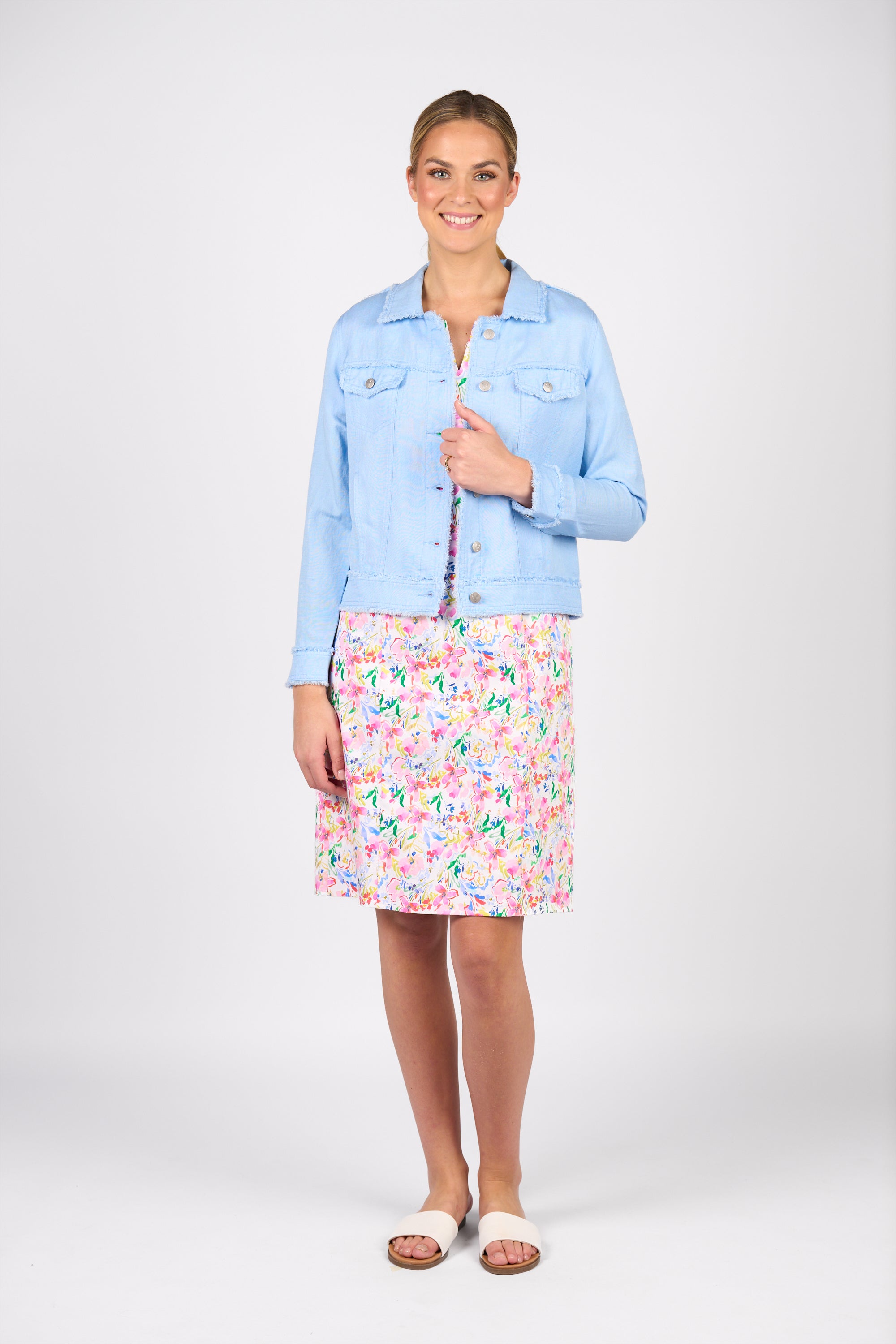 2026A Linen Jacket - Sky Blue - Vassalli