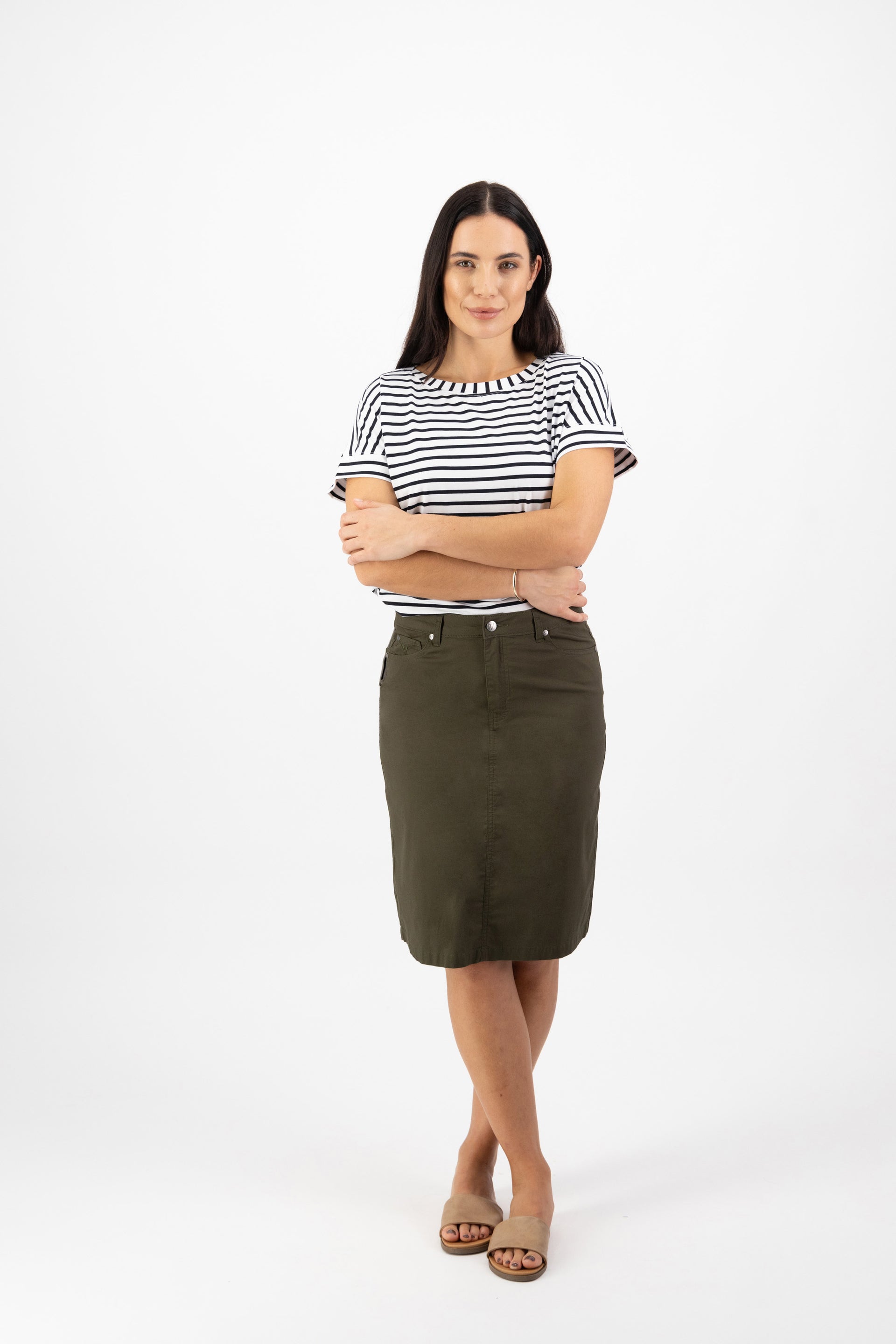 372AVP Poplin Skirt - Khaki - Vassalli