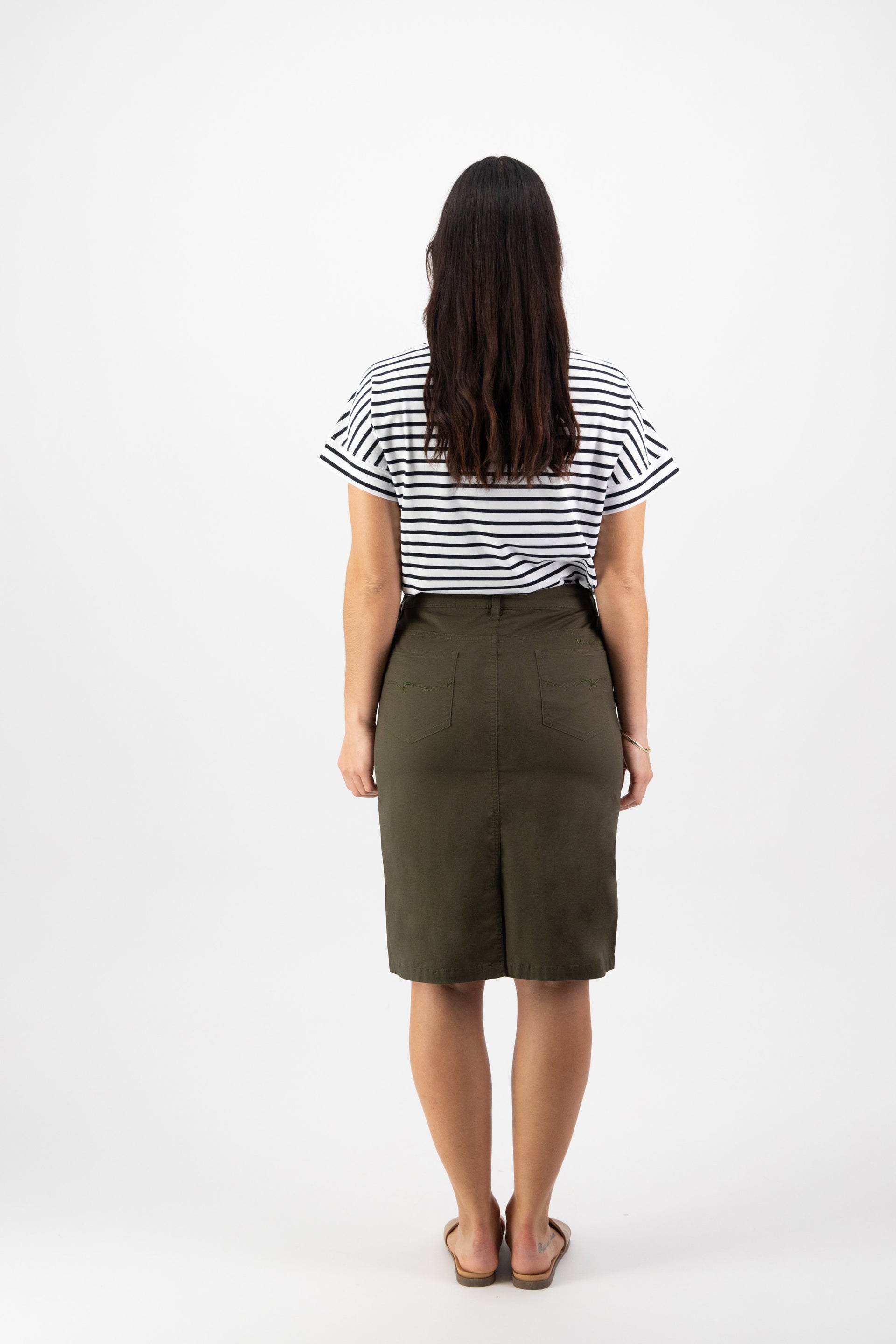 372AVP Poplin Skirt - Khaki - Vassalli