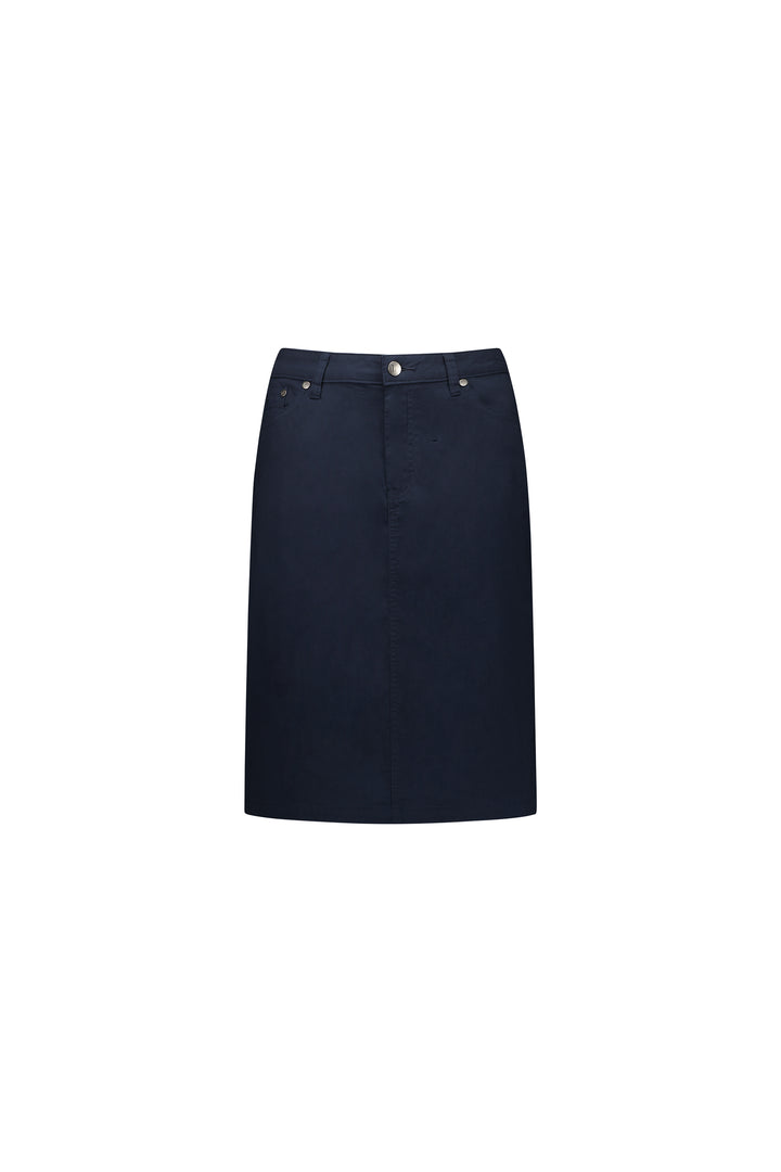 372AVP Poplin Skirt - Navy - Vassalli