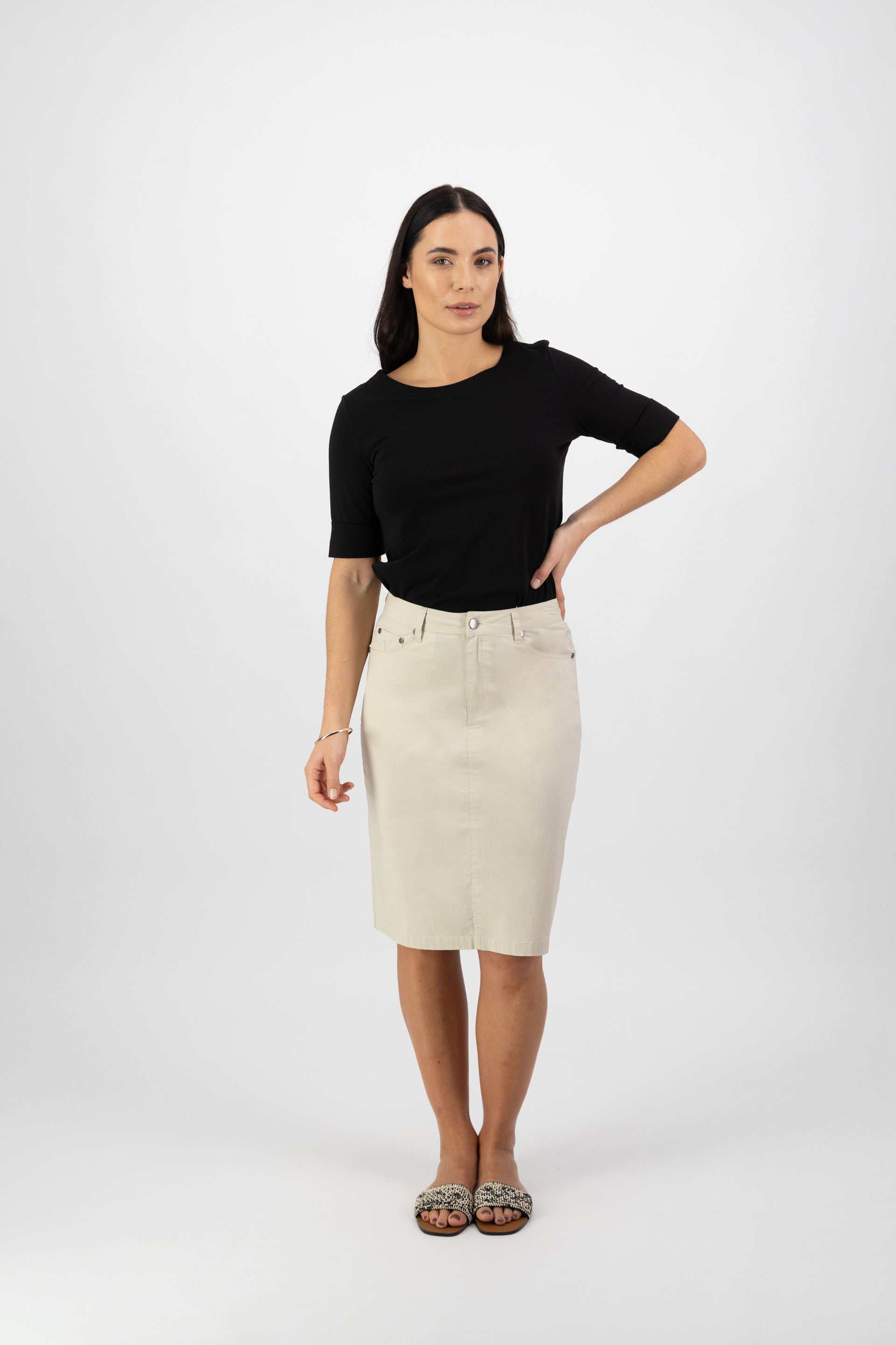 372AVP Poplin Skirt - Sand - Vassalli