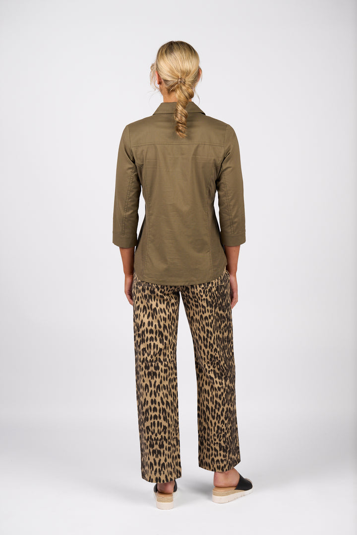 4032 Button Up Shirt - Olive - Vassalli
