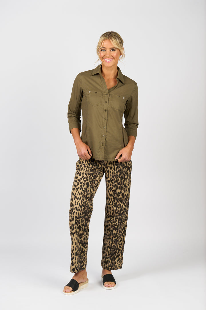 4032 Button Up Shirt - Olive - Vassalli