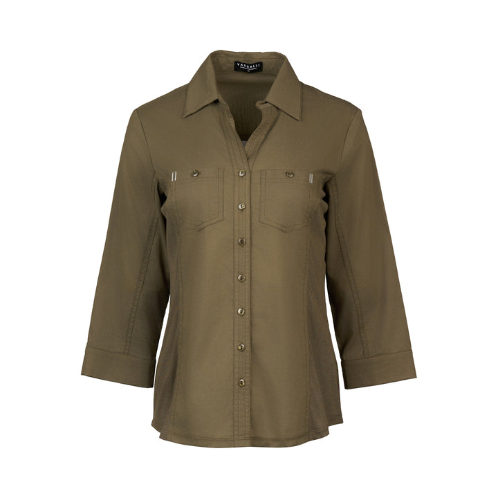 4032 Button Up Shirt - Olive - Vassalli
