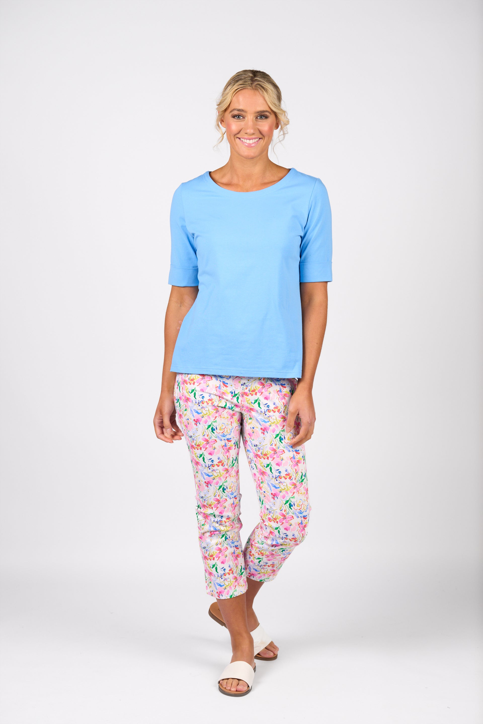 4262 Boat Neck Top - Sky - Vassalli