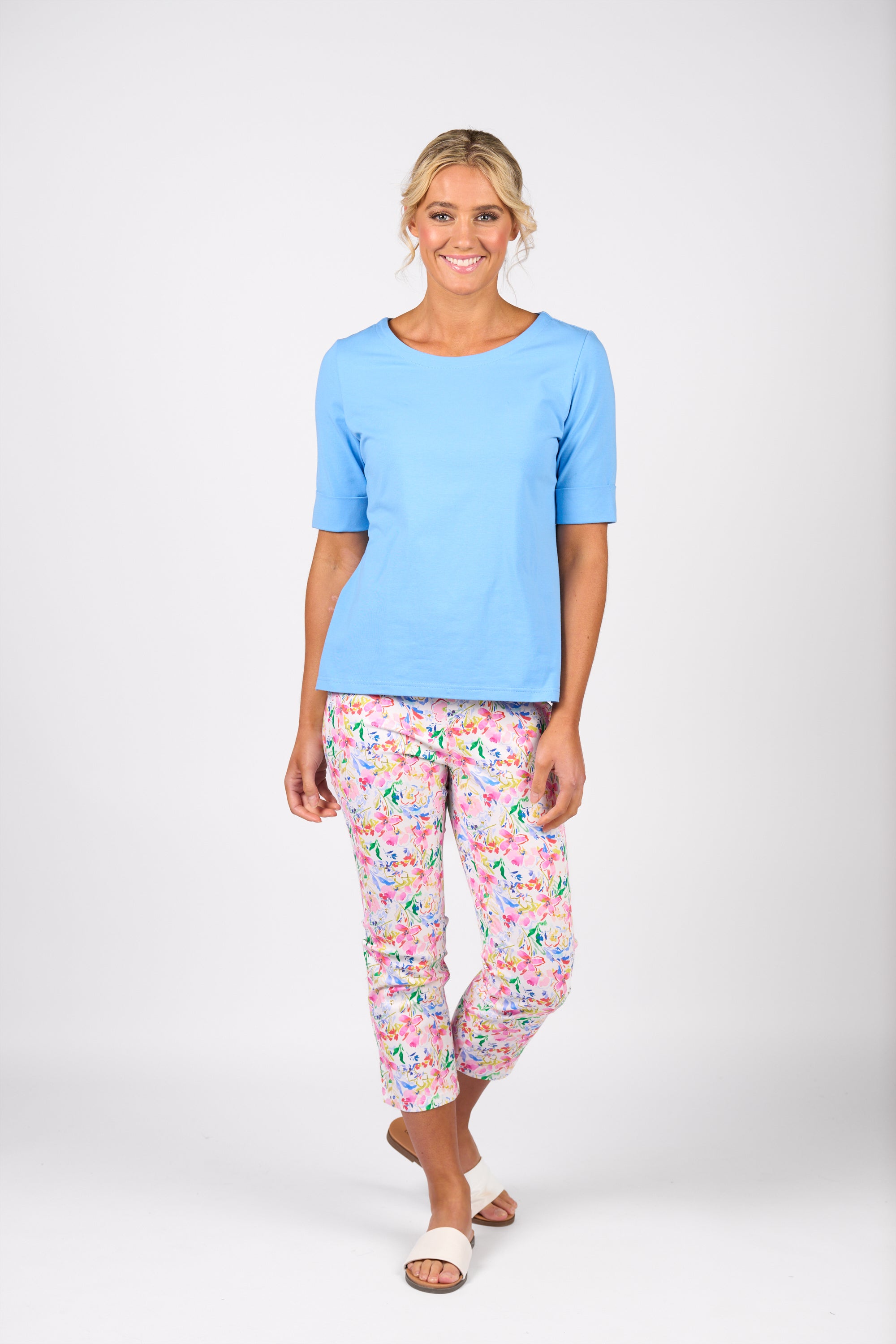 4262 Boat Neck Top - Sky - Vassalli