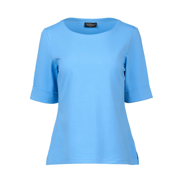 4262 Boat Neck Top - Sky - Vassalli