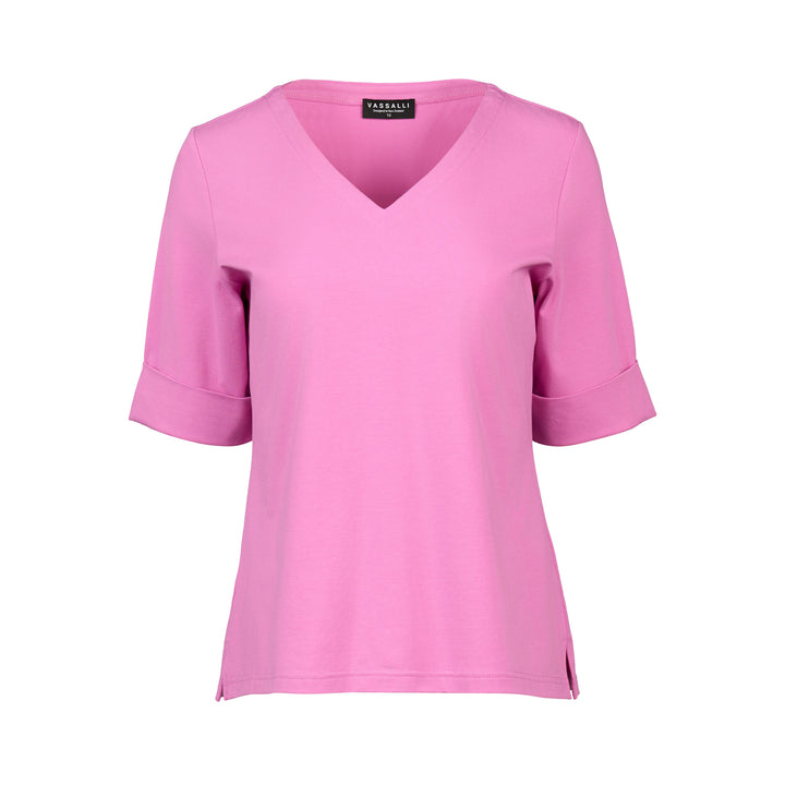 4264 V Neck Top - Orchid - Vassalli