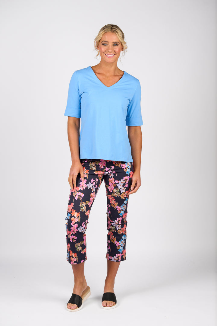 4264 V Neck Top - Sky - Vassalli
