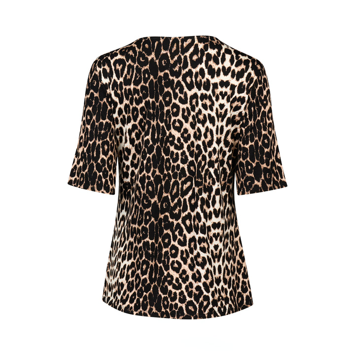 4329 Round Neck Knit Top - Leopard - Vassalli