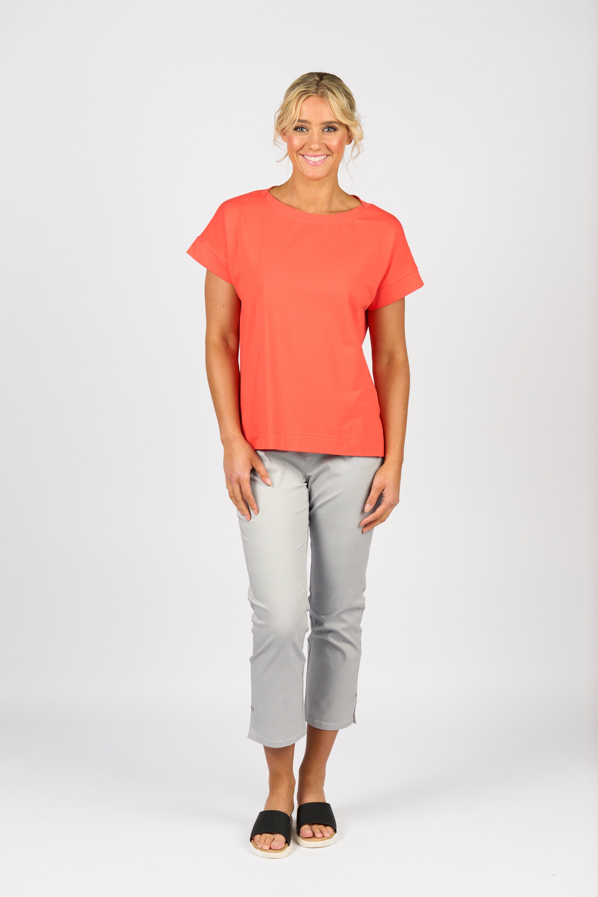 4363 Drop Sleeve Top - Aperol - Vassalli