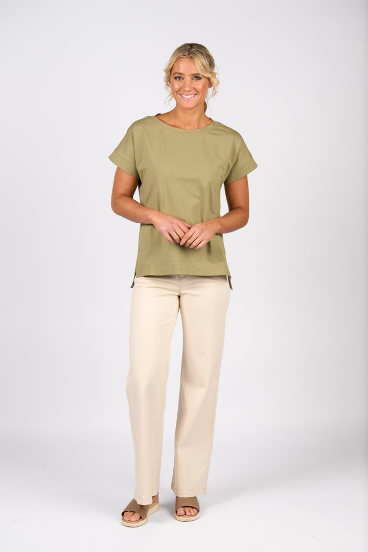 4363 Drop Sleeve Top - Sage - Vassalli