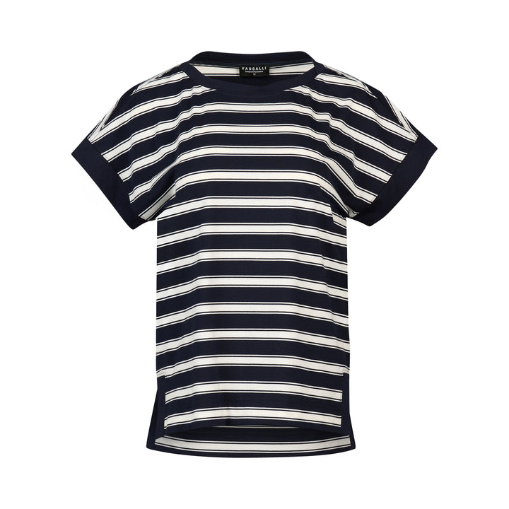 4363S Drop Sleeve Top - Ink Stripe - Vassalli