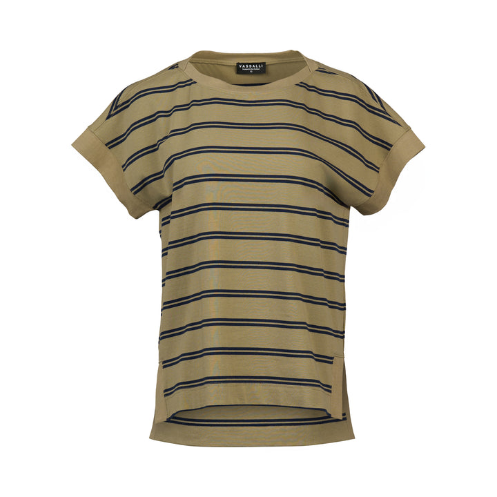 4363S Drop Sleeve Top - Sage Stripe - Vassalli