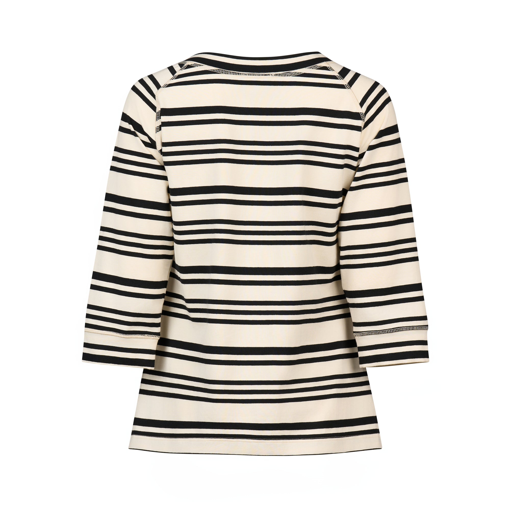 4381 Boat Neck Top - Ecru/Black Stripe - Vassalli