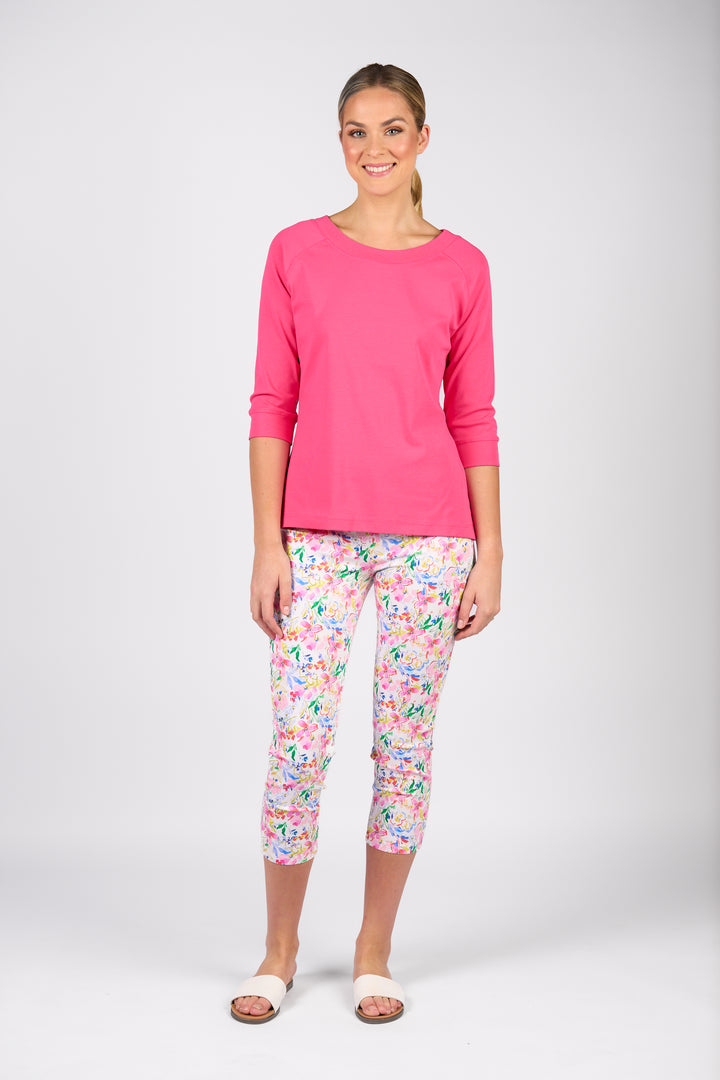 4381 Boat Neck Top - Fuchsia - Vassalli