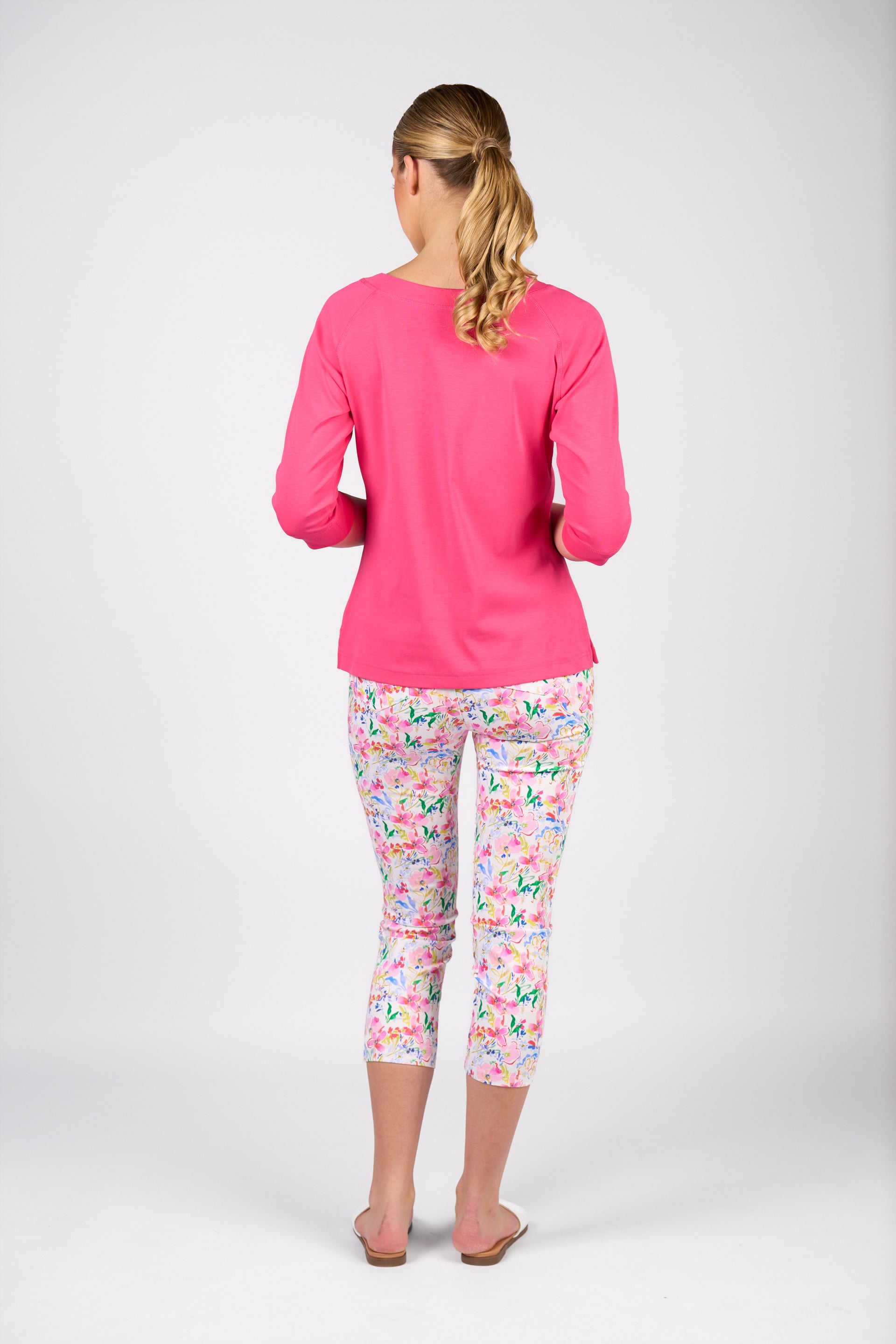 4381 Boat Neck Top - Fuchsia - Vassalli