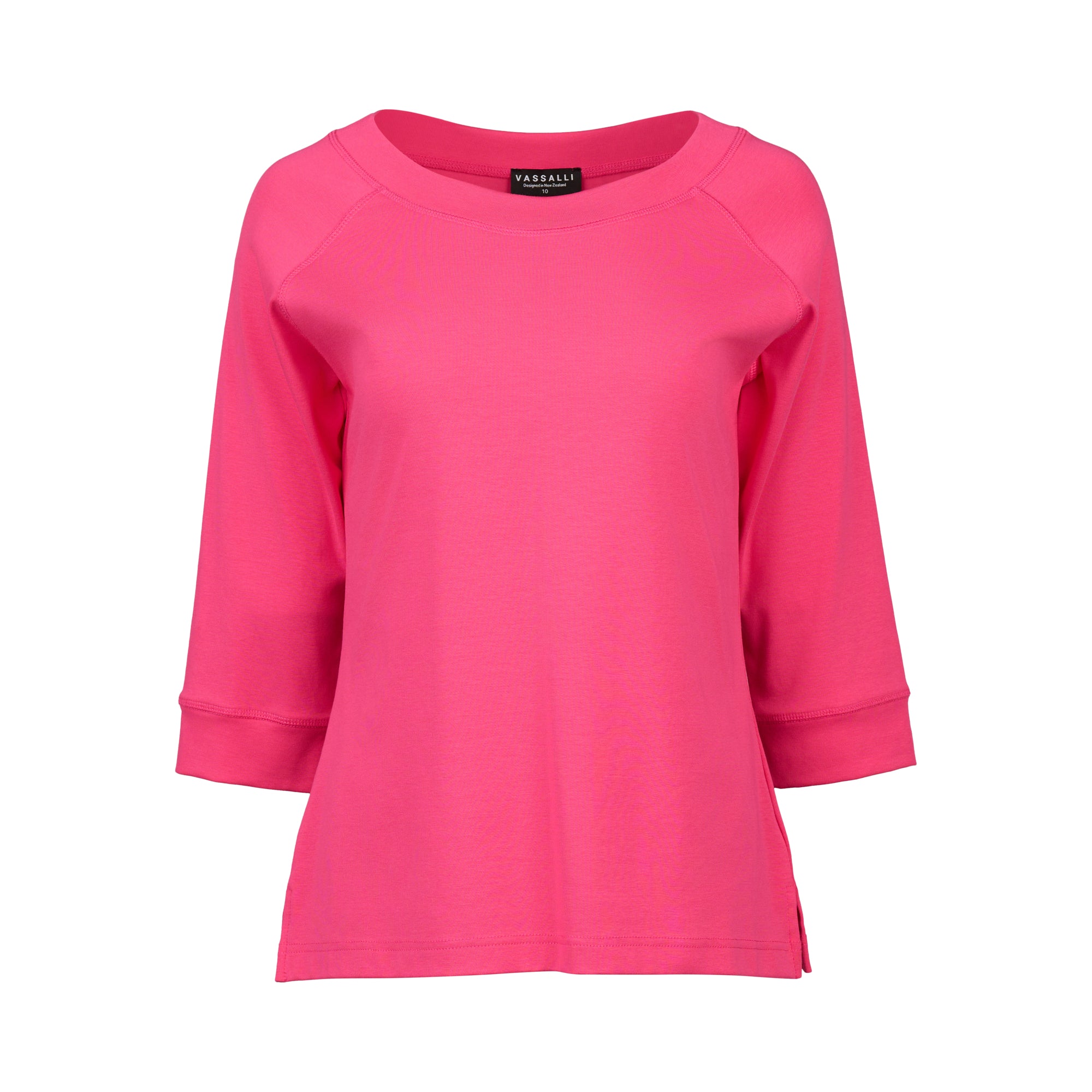 4381 Boat Neck Top - Fuchsia - Vassalli