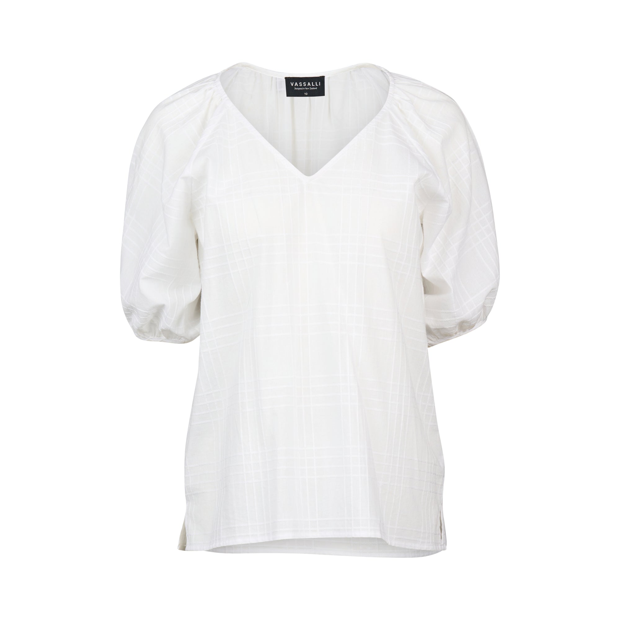 4454 Top - White Check - Vassalli