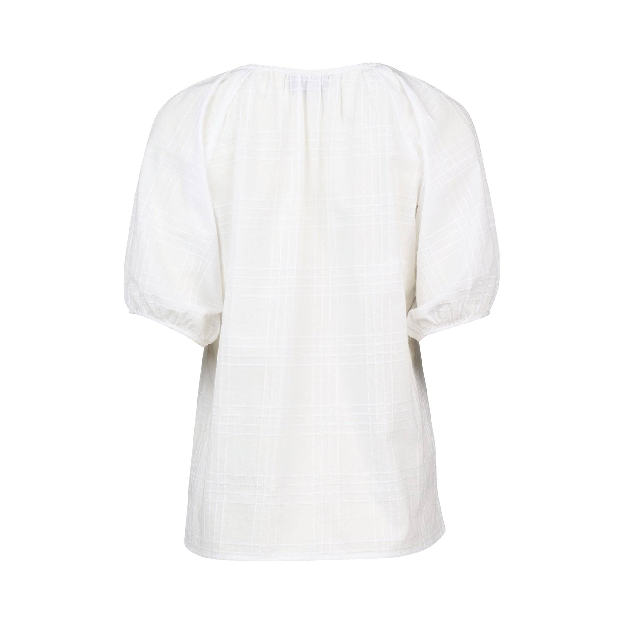 V-Neck Top - White Check