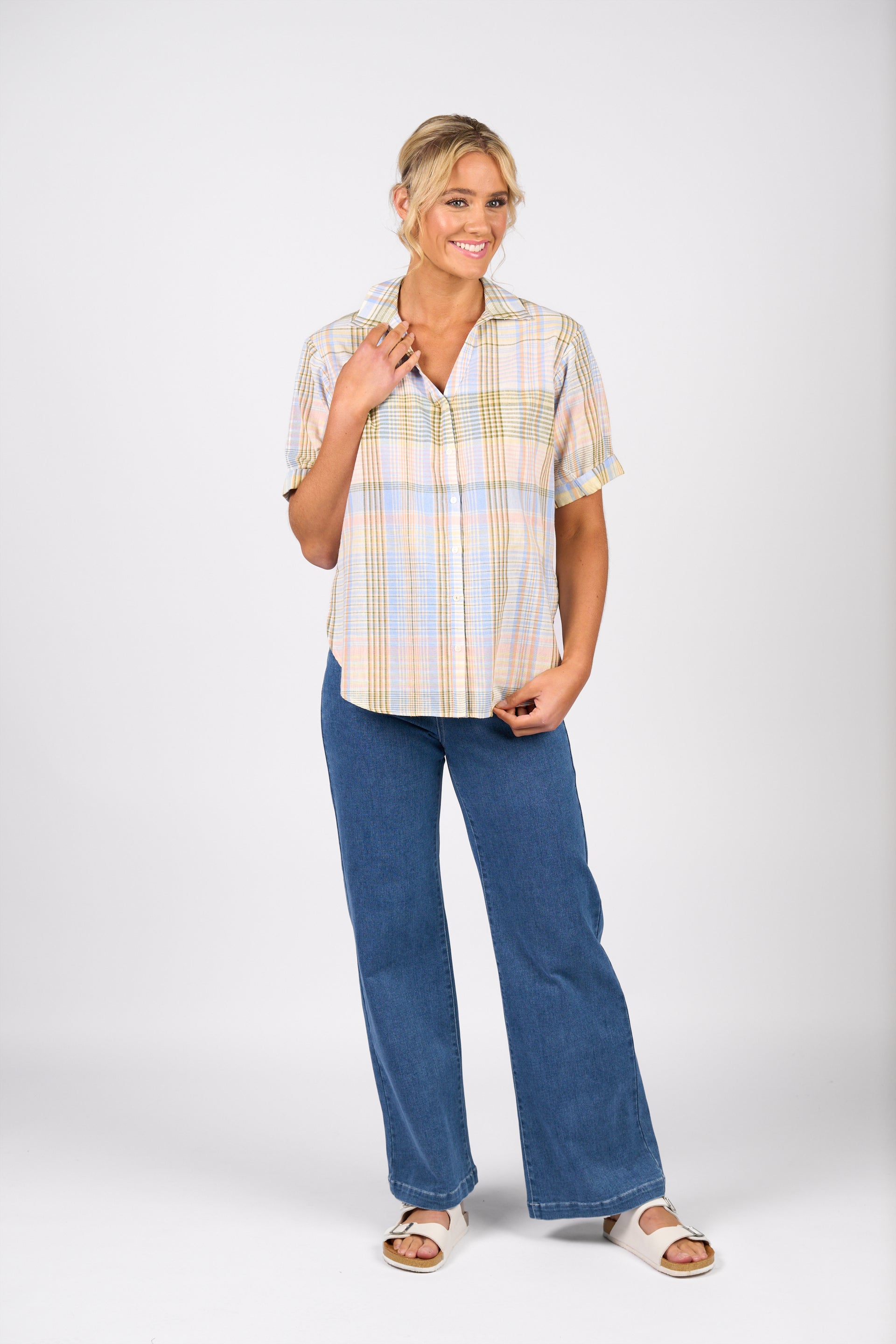 4463 Shirt - Blue Check - Vassalli