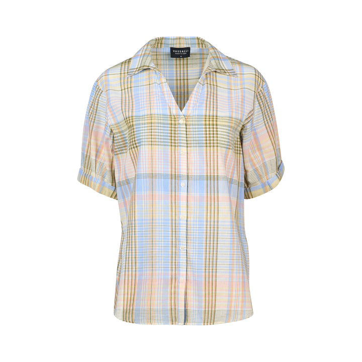 4463 Shirt - Blue Check - Vassalli