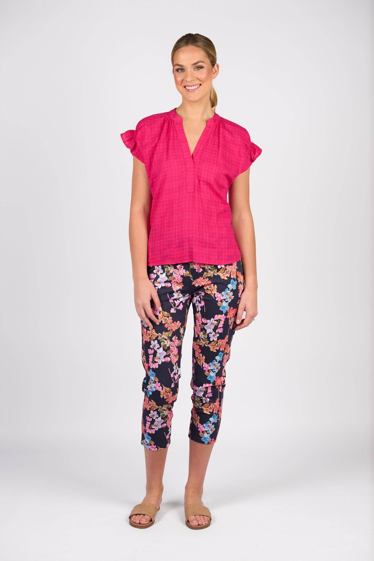 Drop Shoulder Shirt - Cerise