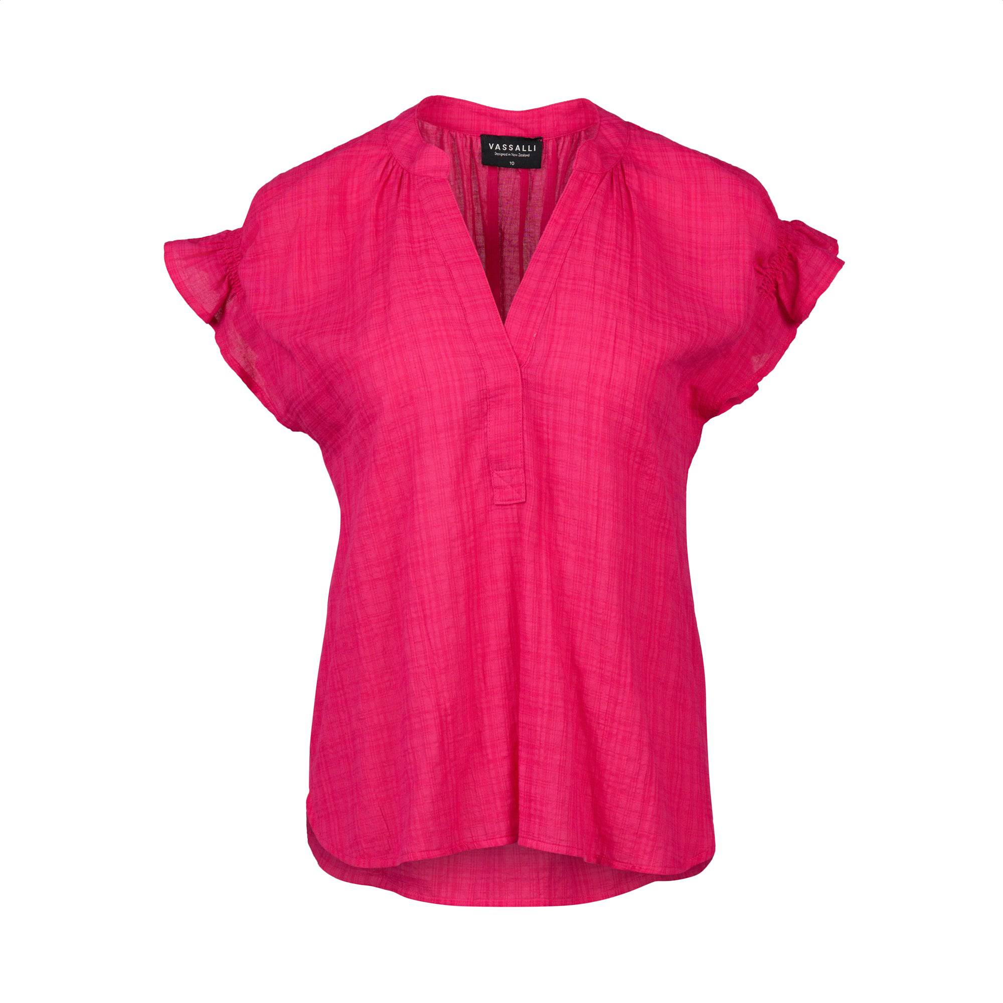 Drop Shoulder Shirt - Cerise
