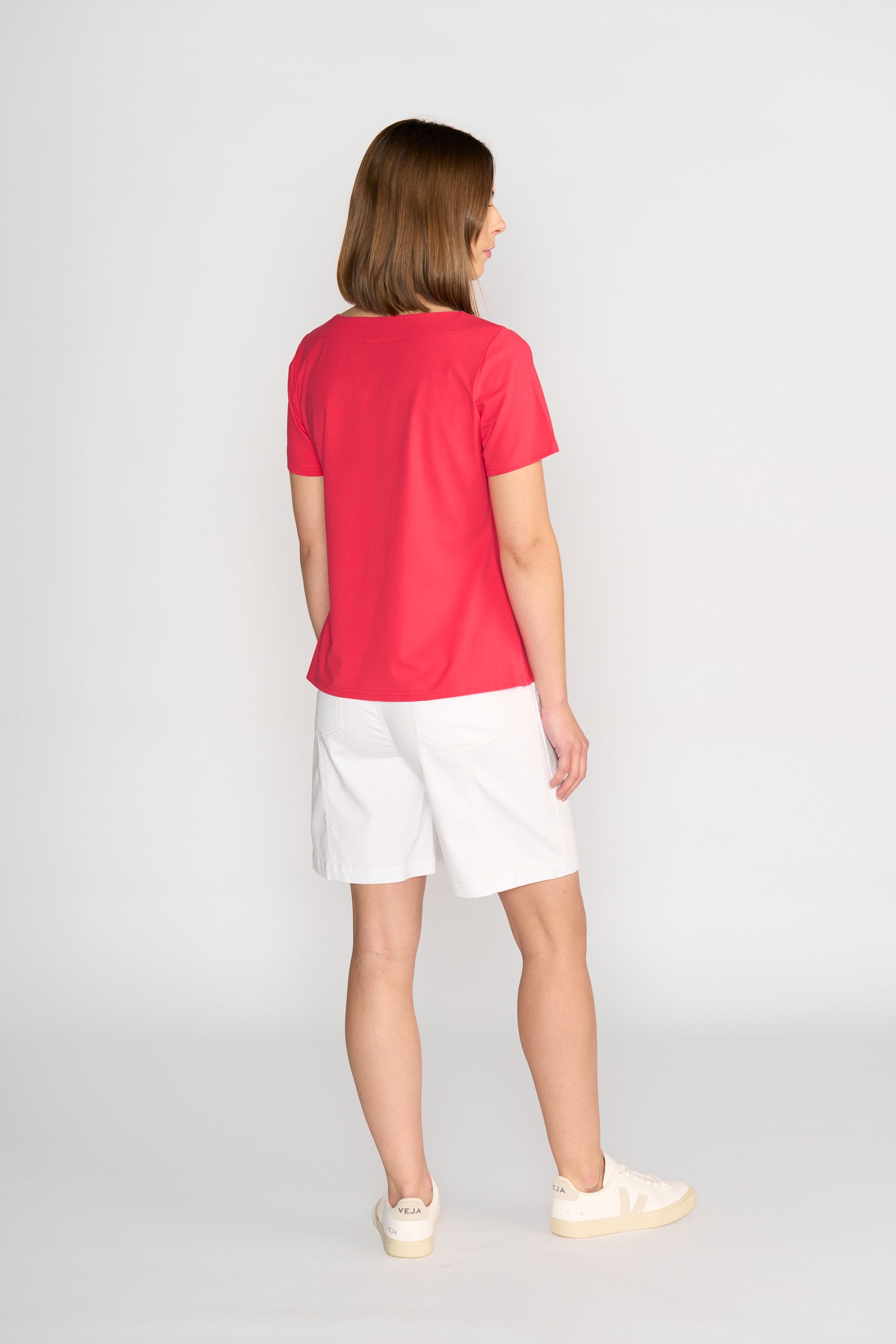 4489 Boat Neck Top - Cherry - Vassalli