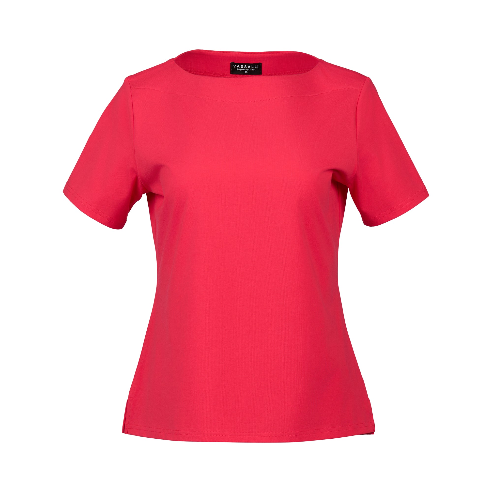 4489 Boat Neck Top - Cherry - Vassalli