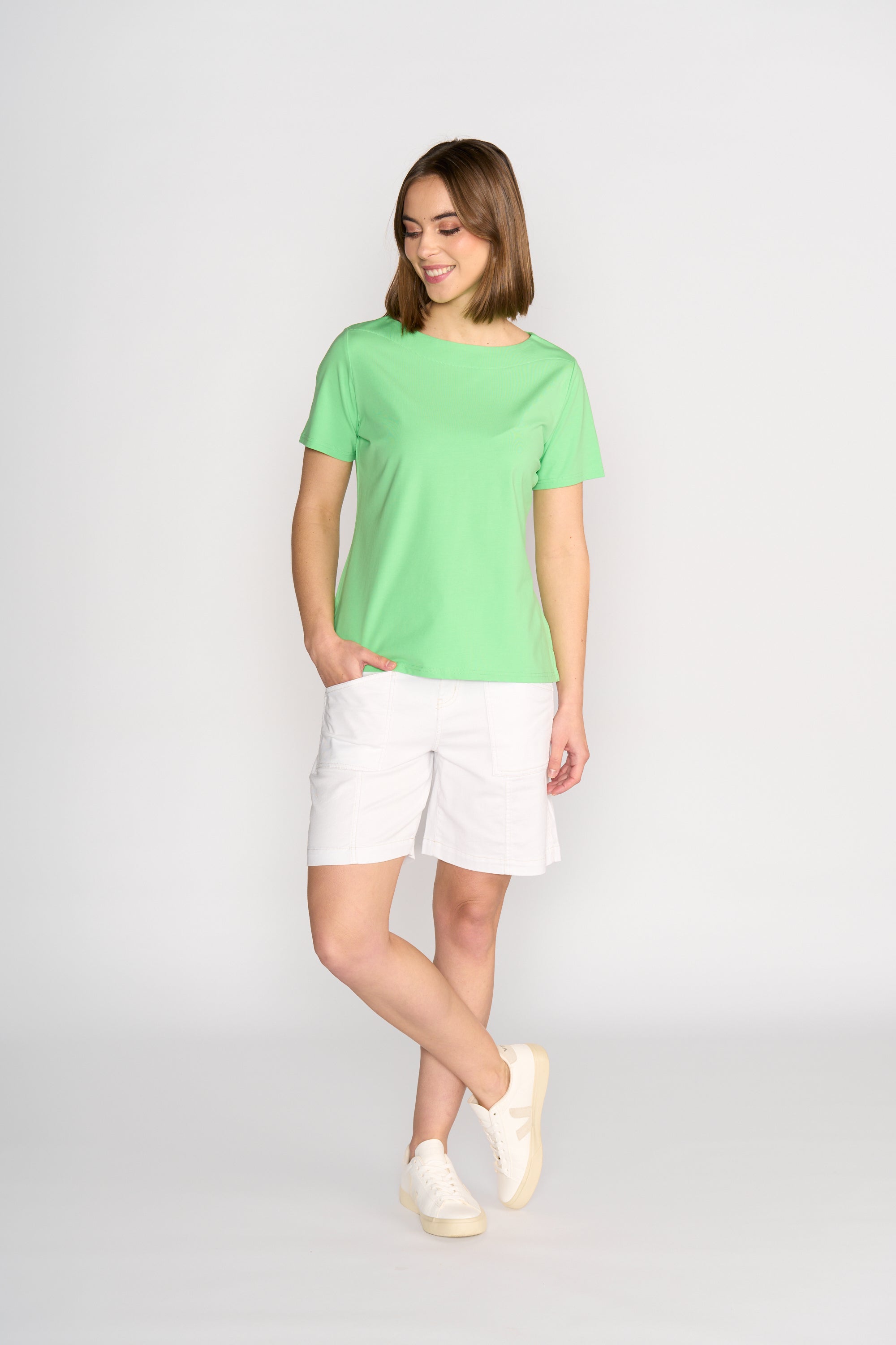 4489 Boat Neck Top - Clover - Vassalli