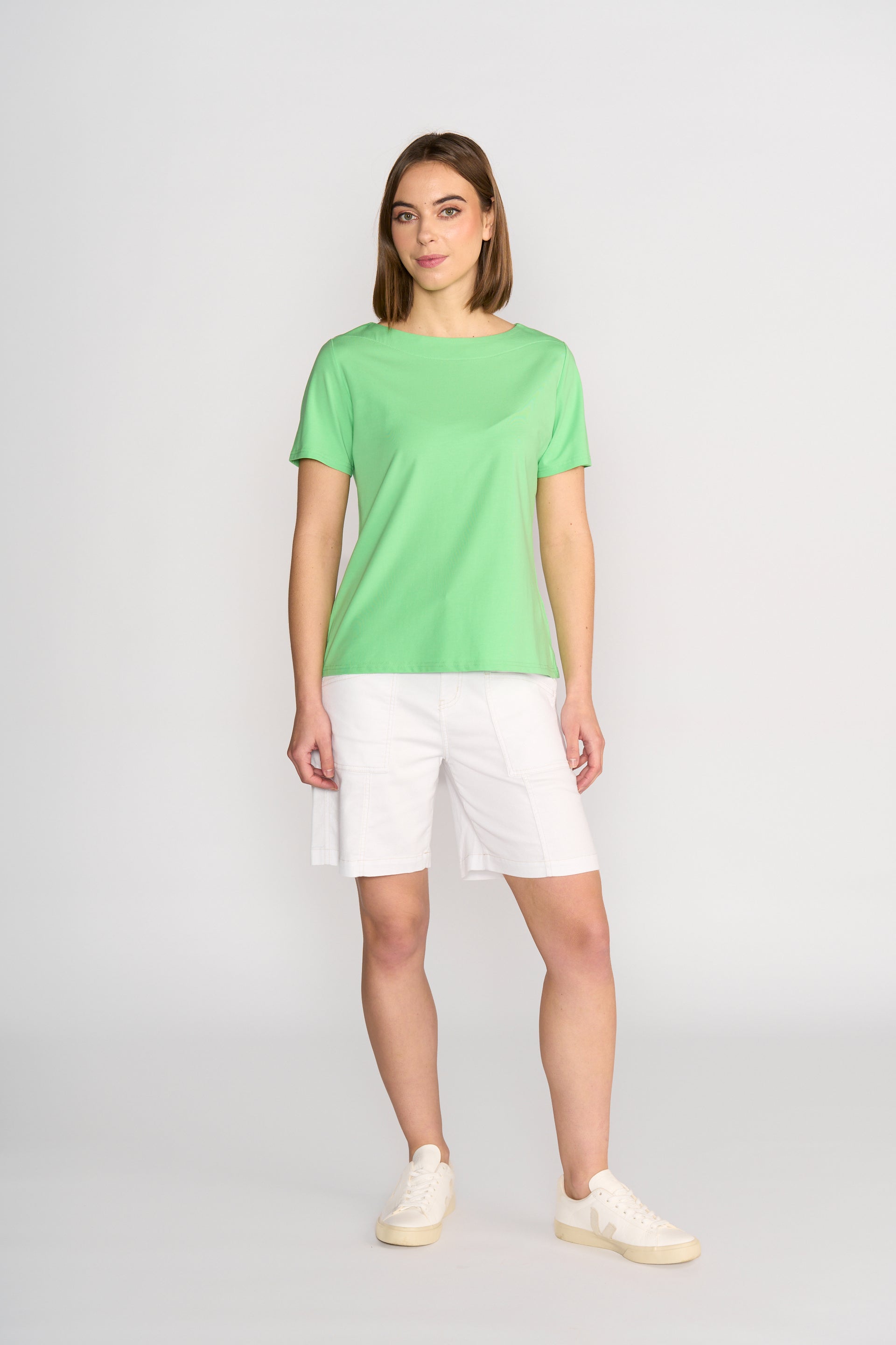 4489 Boat Neck Top - Clover - Vassalli