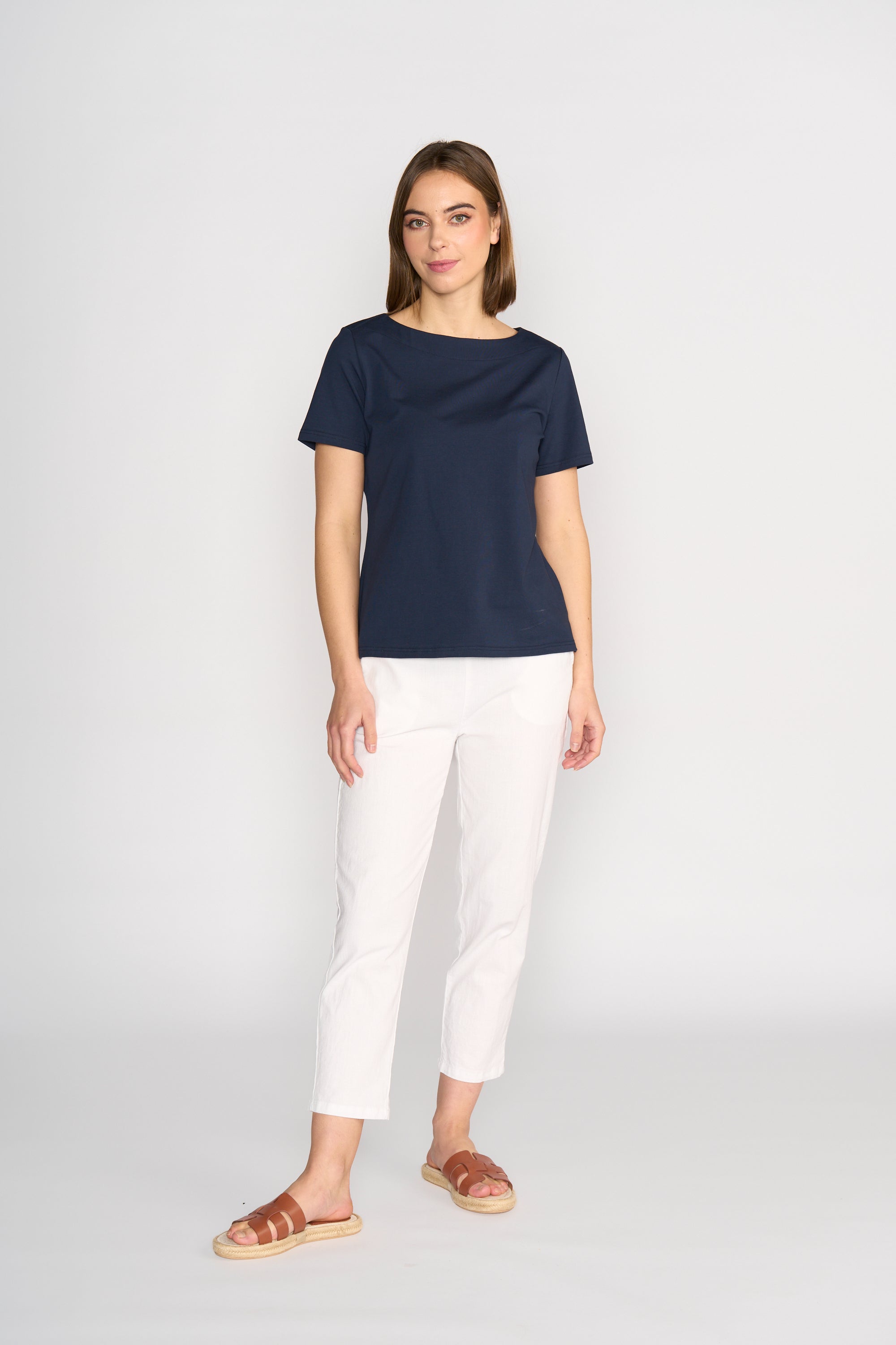 4489 Boat Neck Top - Ink - Vassalli