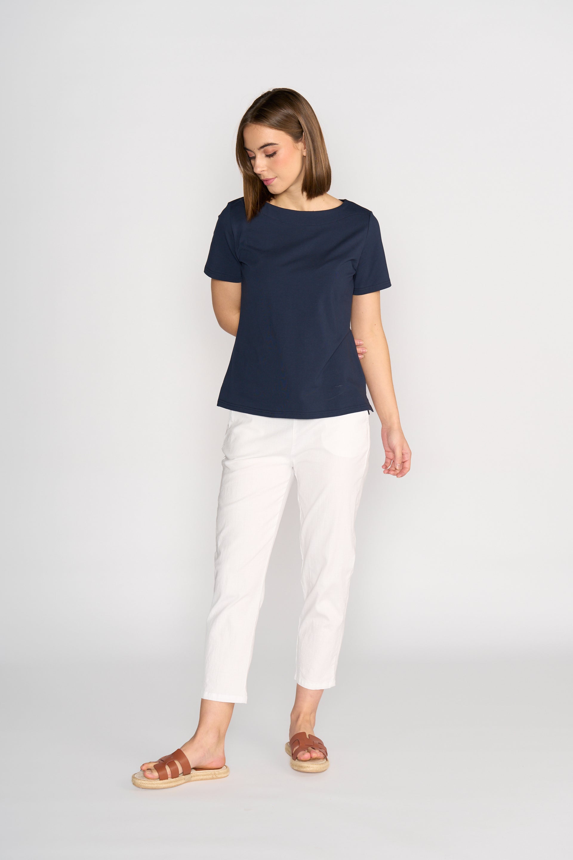 4489 Boat Neck Top - Ink - Vassalli