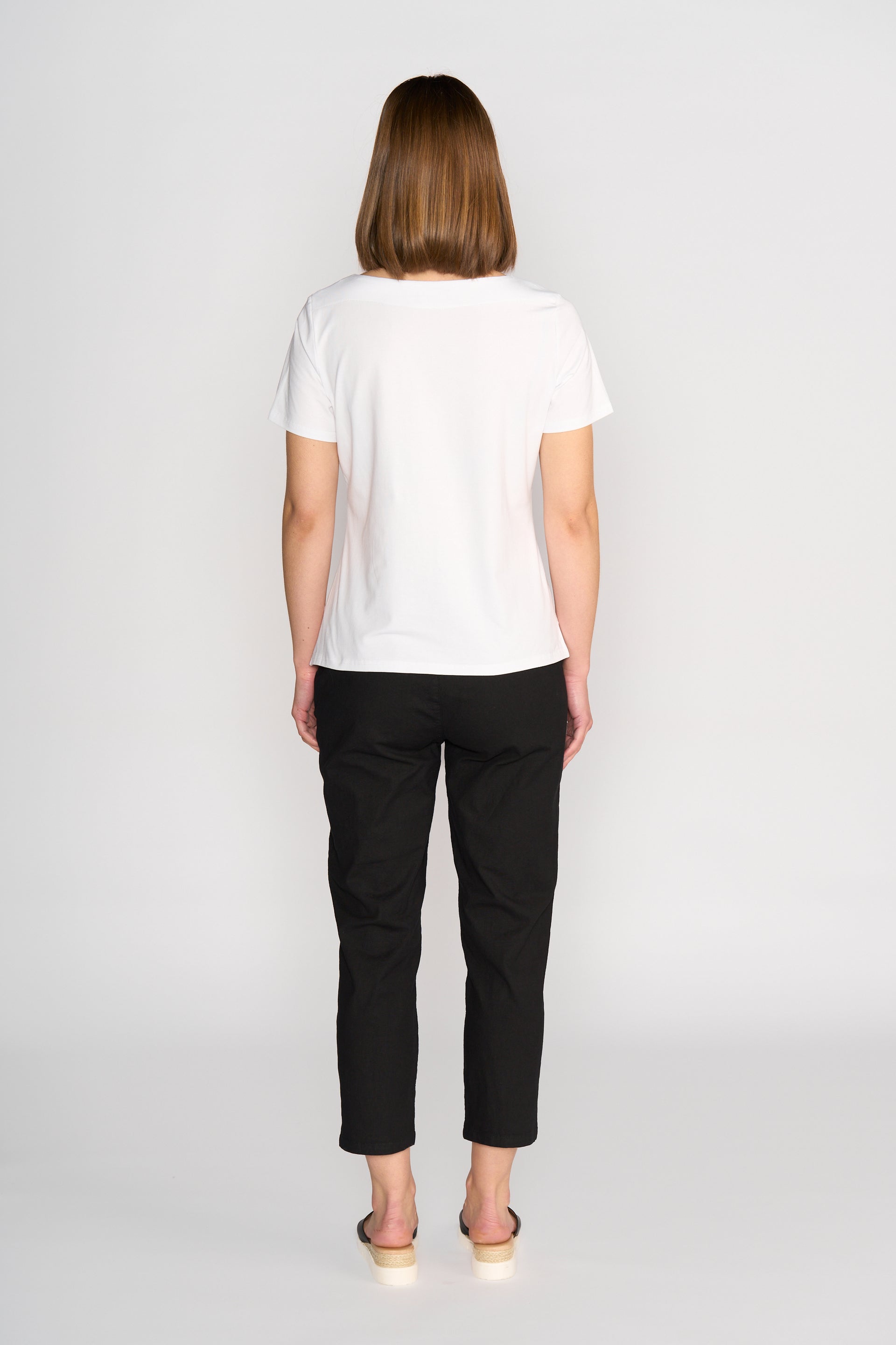 4489 Boat Neck Top - White - Vassalli