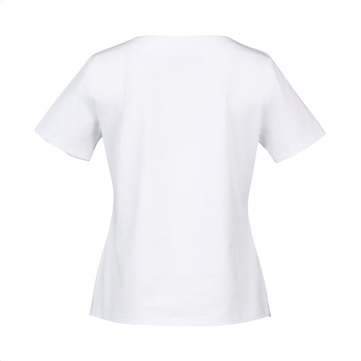 4489 Boat Neck Top - White - Vassalli