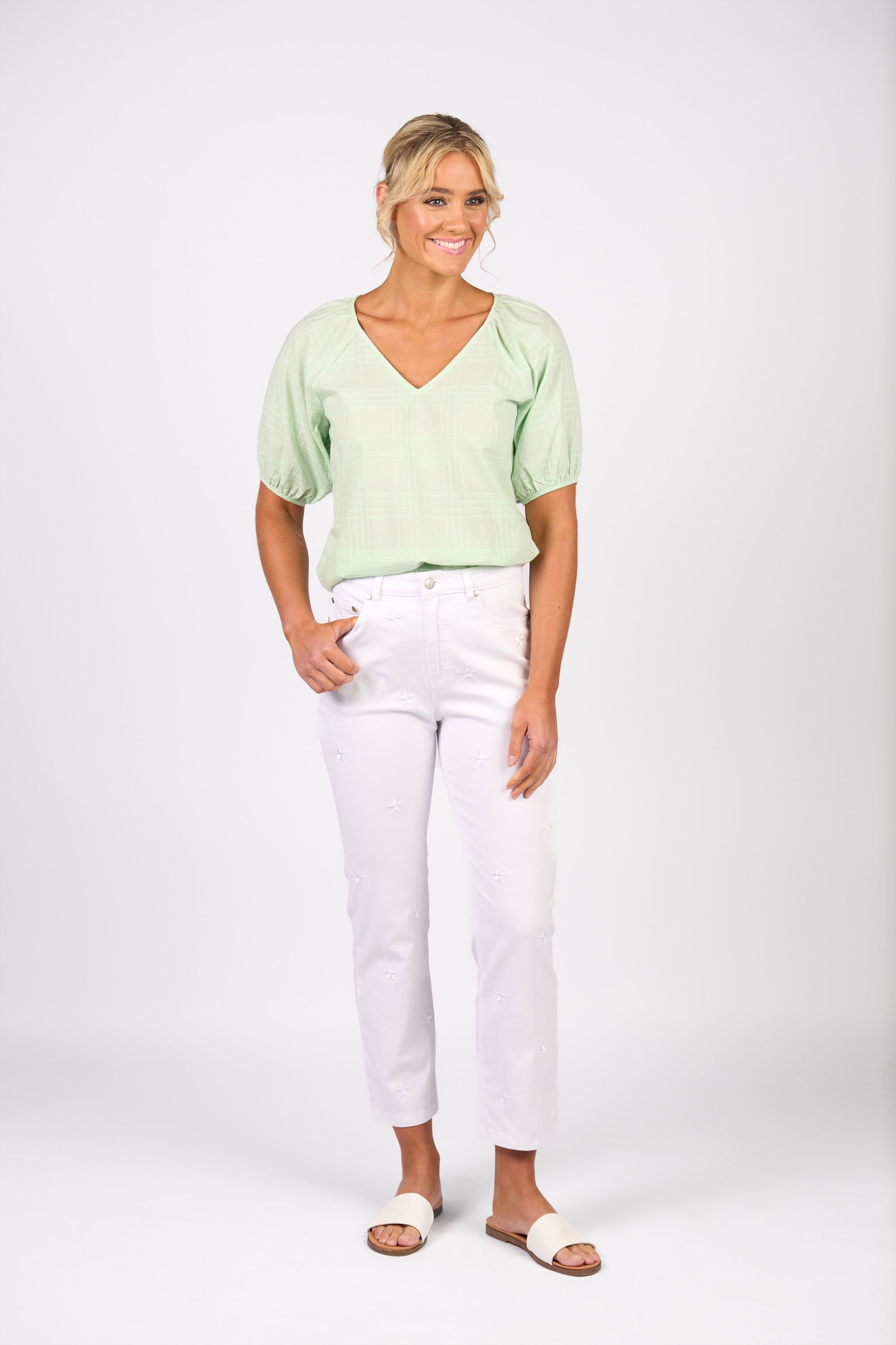 5013 Onya Jean - White Denim - Vassalli
