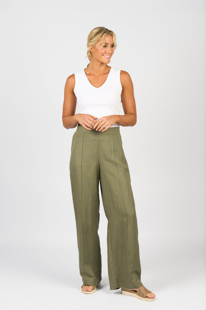 5017 Wide Leg Pants - Sage - Vassalli