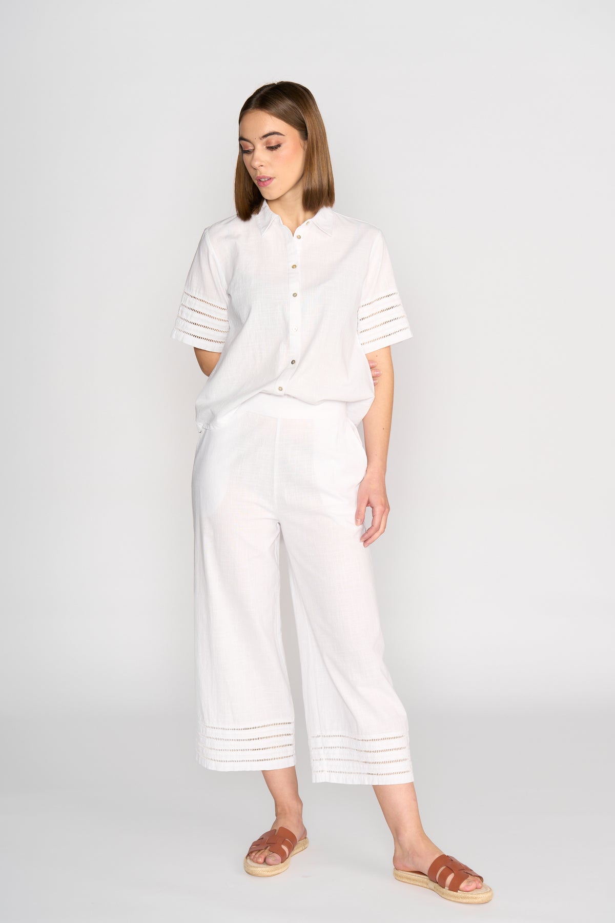Wide Leg 7/8 Pant - Olive