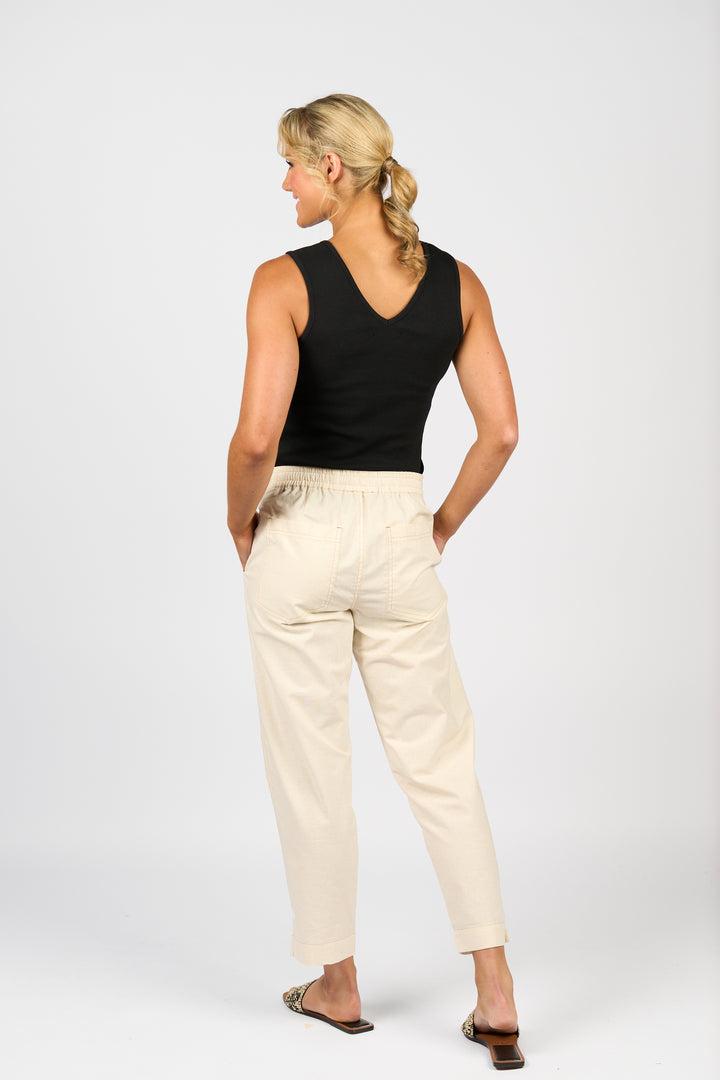 5040 Ankle Grazer Pant - Natural - Vassalli