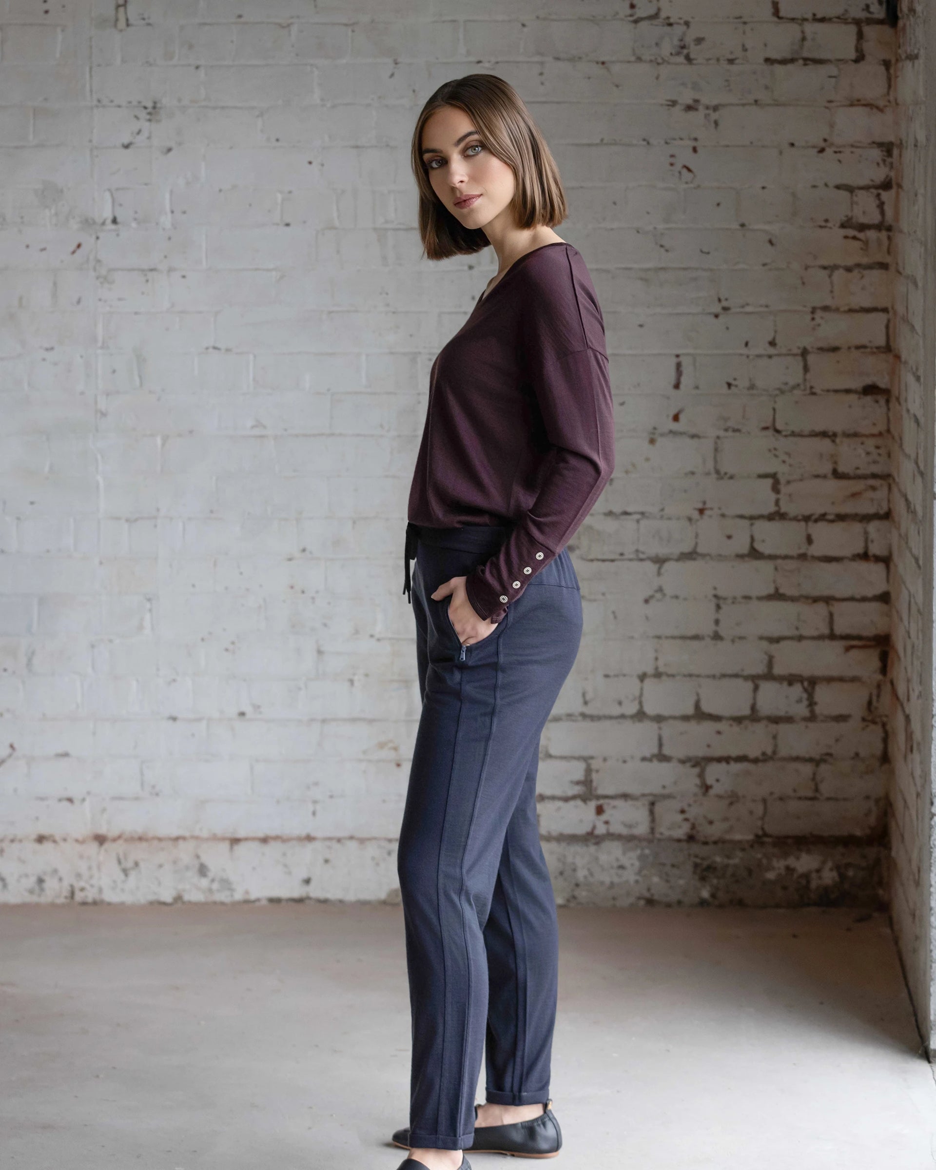 Walker Merino Pant - Midnight