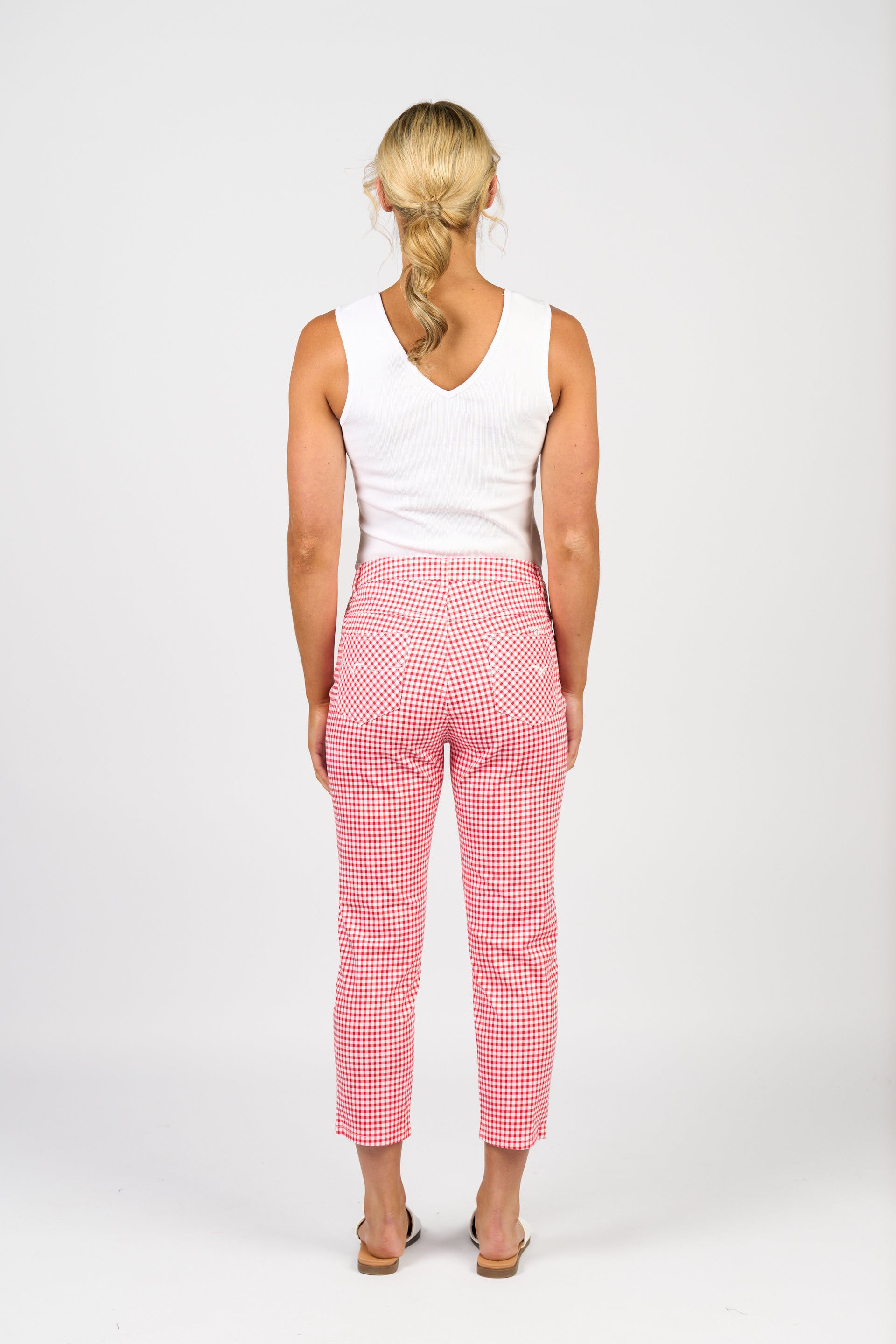 5509LW 7/8 Pant - Red Gingham - Vassalli