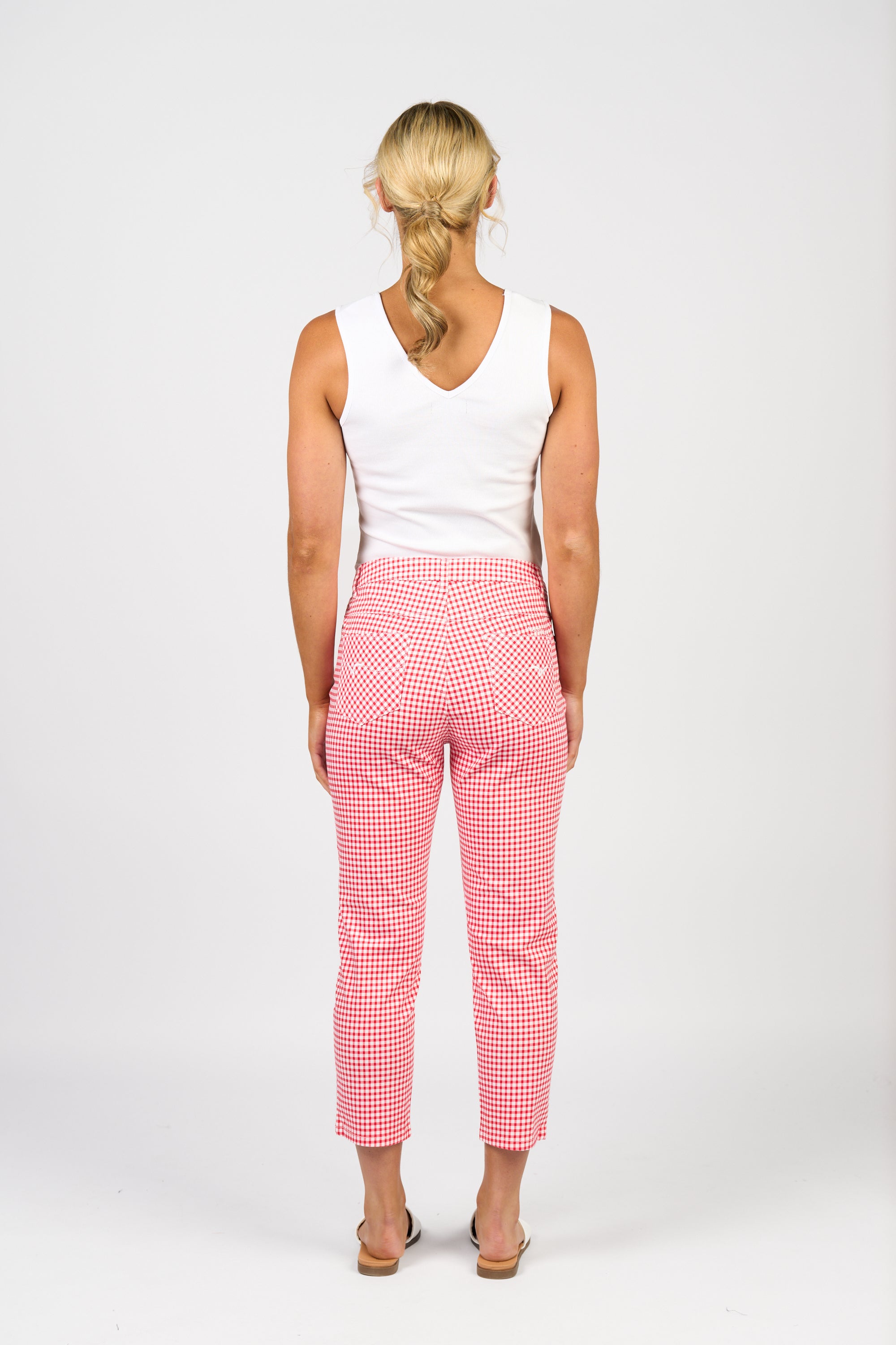5509LW 7/8 Pant - Red Gingham - Vassalli