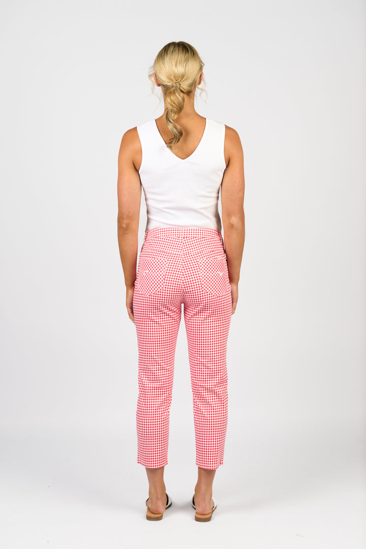 5509LW 7/8 Pant - Red Gingham - Vassalli