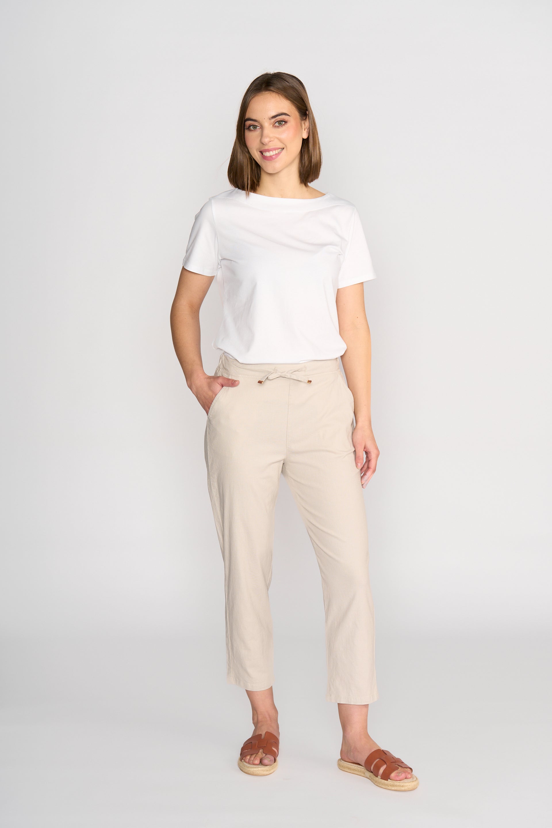5791A 7/8 Pants - Stone - Vassalli