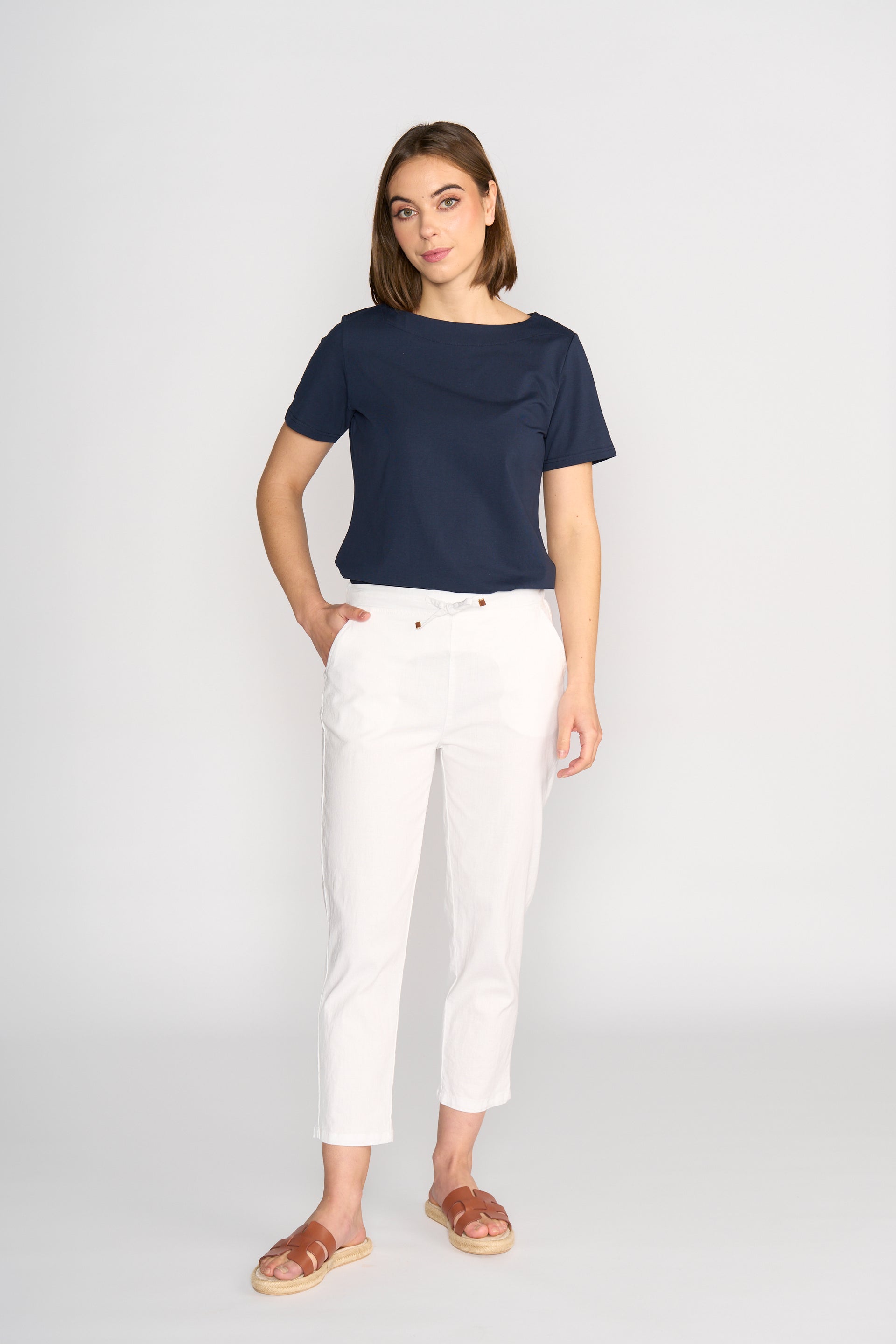 5791A 7/8 Pants - White - Vassalli