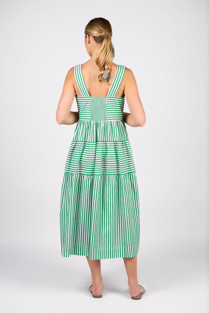 6099 Tiered Dress - Clover Stripe - Vassalli